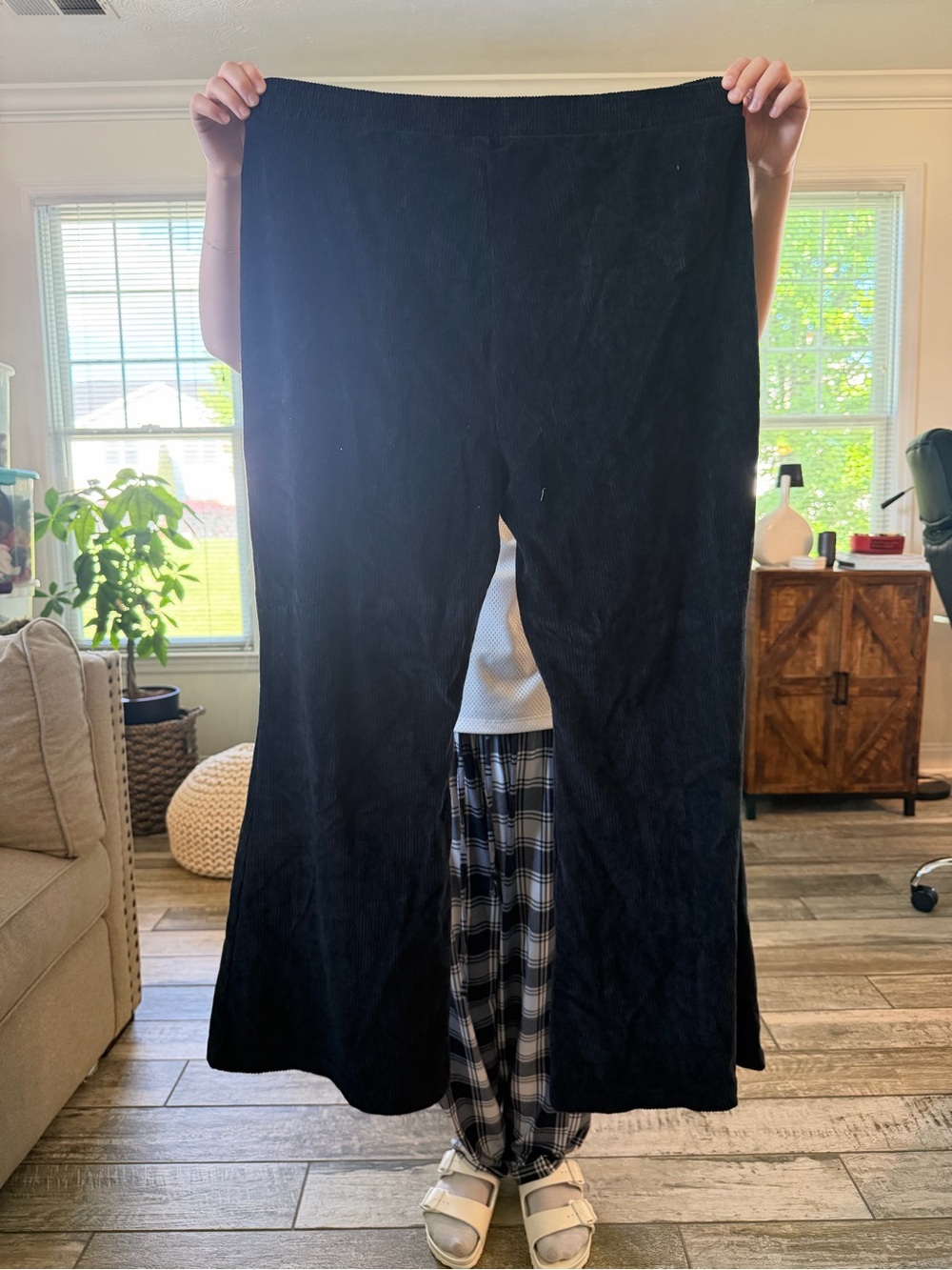 Women's Black Corduroy flare pants